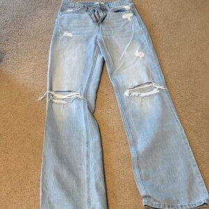 Alter'd State Light Wash Ripped Wide-Leg Women's Jeans